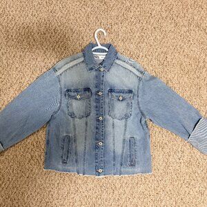 Zara Denim Jacket with Frayed Hem